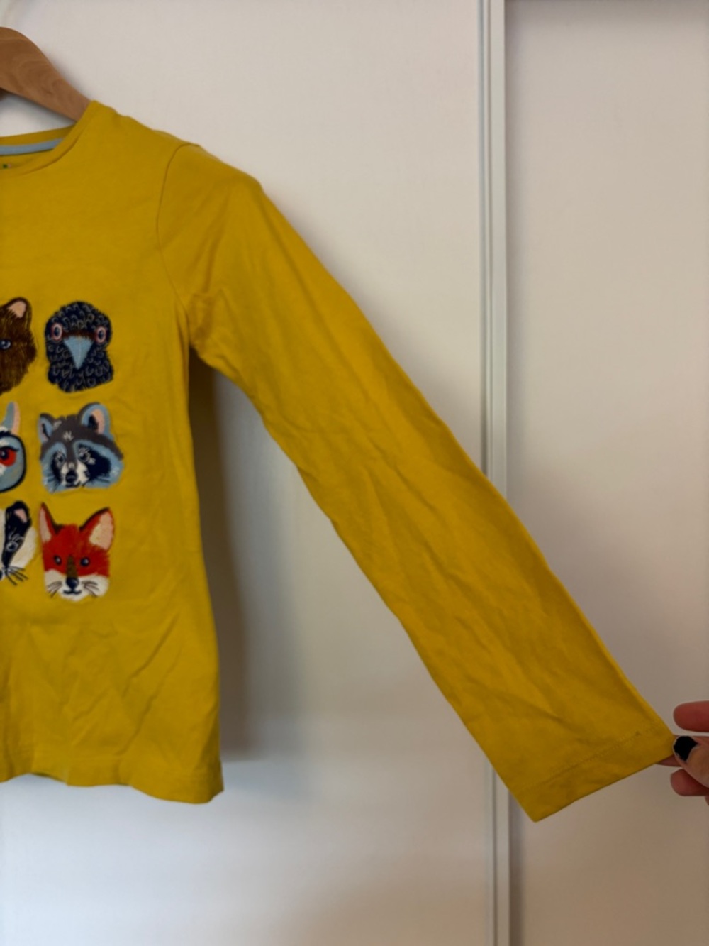 Mini Boden Kids Yellow Tee Size 10 Embroidered Woodland Forest Cottagecore Kid - Picture 5 of 13